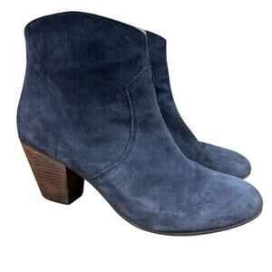 Boden Allendale Navy Blue Suede Leather Ankle Boots Heeled Booties Shoes 42 10.5